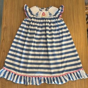 Banana Split Smocked 100% Cotton Cinderella Twirl Dress Sz 6x
